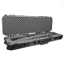Plano All Weather 52 Rifle Gun Case with Wheels, Black with Pluck-to-F
