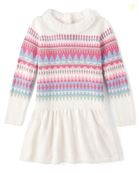 Gymboree,and Toddler Long Sleeve Sweater Dresses,Pastel Fairisle,12-18