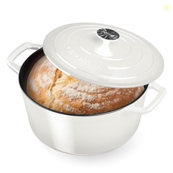 Nuwave 6QT Healthy Enameled Cast Iron Dutch Oven Pot with Lid, Heavy D