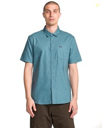 Volcom Men's Orion Short Sleeve Button Down Woven Shirt, Cosmic Blue, 