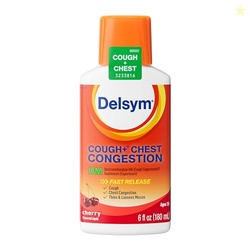 Delsym Max Strength Cough + Chest Congestion DM Liquid, Cold Medicine 