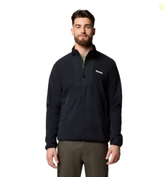 Columbia Mens Sequoia Grove Half Zip Fleece Jacket, Black, Large