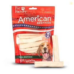 Pet Factory American Beefhide 3-3.5" Mini Rolls Dog Chew Treats - Natu