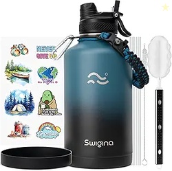 [2-IN-1 LID] 64 oz Insulated Water Bottle 
