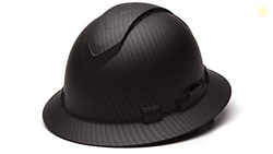 Pyramex Ridgeline Full Brim Hard Hat 4 Point Ratchet Vented Matte Blac
