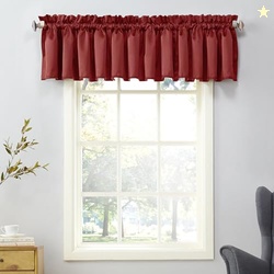 Sun Zero Barrow Energy Efficient Rod Pocket Curtain Valance Pair