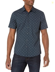 Amazon Essentials Slim-Fit Men's Short Sleeve Button Down Shirt, Navy 