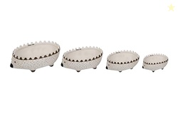 Creative Co-Op Hand Painted Stoneware Hedgehog Measuring Cups (Set of 
