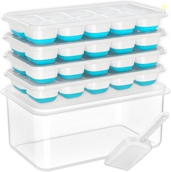 DOQAUS Ice Cube Tray with Lid and Bin - 4 Pack