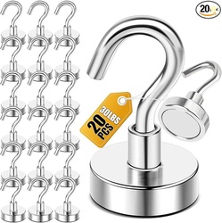 DIYMAG Magnetic Hooks, 30lbs+, 20 Pack