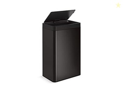 Kohler 13-Gallon Touchless Black Stainless Steel Trash Can, Hands-Free
