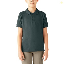 Dickies Big Boys' Short Sleeve Pique Polo Shirt, Hunter Green, X-Large