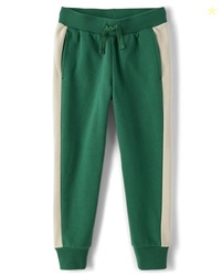 The Children's Place,Boys,Active Fleece Jogger Pants,Green/White,X-Sma