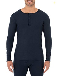 Fruit of the Loom Men's Classic Midweight Waffle Thermal Henley Top, N