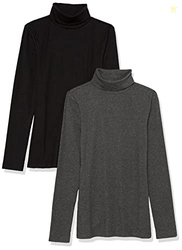 Amazon Essentials Women's Slim-Fit Layering Long Sleeve Knit Rib Turtl