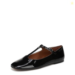 Franco Sarto Womens Marylee Mary Jane Flat Black Patent 8.5 M