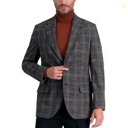 Haggar J.M Men's Glen Plaid Tailored Sport Coat Brown