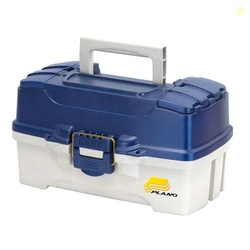 Plano 2-Tray Tackle Box with Dual Top Access, Blue Metallic/Off White,