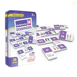 Junior Learning Multiplication Dominoes Game Set, 28 Pieces, Ages 7-9,