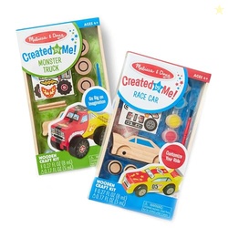 Melissa & Doug Decorate-Your-Own Wooden Craft Kits Set - Race Car and 