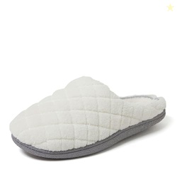 Dearfoams Women's Leslie Washable Memory Foam Terry Clog with Wide Wid
