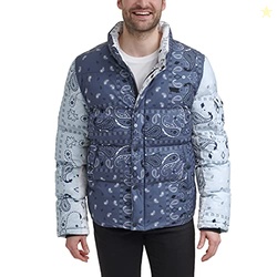 Levi's Men's Bubble Puffer, Indigo Wash, Small