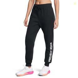 Under Armour Womens Project Rock Rival Fleece Joggers, (001) Black / /