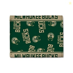 Rico Industries NBA Basketball Milwaukee Bucks Canvas Trifold Wallet -