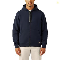 MENS FULL ZIP THERMAL LINED FLEECE HOODIE, DARK NAVY, L RG