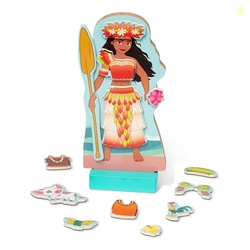 Melissa & Doug Disney Princess Moana Magnetic Dress-Up Wooden Doll Pre