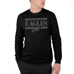 Philadelphia Eagles Stencil Block - NFL Adult Long Sleeve Fan T-Shirt