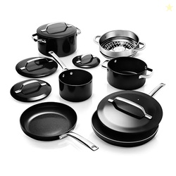 Gotham Steel Modern 11 Pc Ceramic Pots and Pans Set Non Stick, Profess