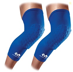 McDavid Hex Knee Compression Sleeves, Pull-On Padded Protection, Moist