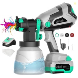 Litheli Cordless Paint Sprayer with Battery of 20V 4.0Ah, HVLP Paint S
