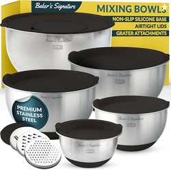 Baker's Signature Stainless Steel Mixing Bowls 