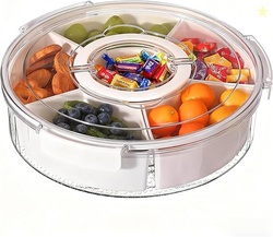 Rotating Serving Tray with Lid & Handle