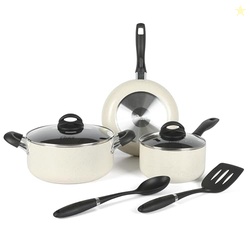 Oster Clairborne 7 Piece Aluminum Premium Nonstick Pots and Pans Cookw