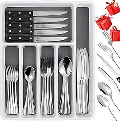 49 Piece Silverware Set with Organizer