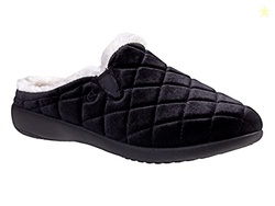 Spenco Women's Velveteen Slipper, Black, 12