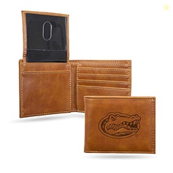 Rico Industries NCAA Florida Gators Brown Laser Engraved Bill-fold Wal