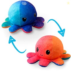 TeeTurtle Reversible Octopus Plushie 4-Inch Sunset + Mermaid Two-Sided