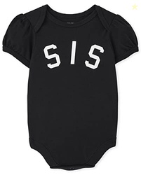 The Children's Place,Short Sleeve 100% Cotton Bodysuits,Black,9-12 Mon