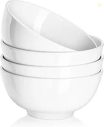 DOWAN 22 OZ White Ceramic Bowls Set of 4