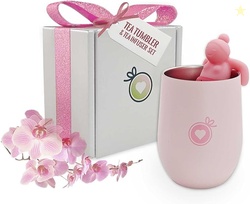 Pink Tumbler with Infuser , Set of 2