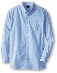 Tommy Hilfiger Boys 8-20 Tommy Stripe Woven Shirt, Strong Blue, Large