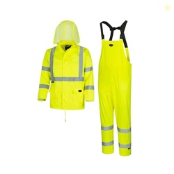 Pioneer High Visibility Rain Gear Safety Jacket and Bib Pants  Hi Vis,