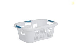 Rubbermaid Large Hip-Hugger Laundry Basket/Hamper, 1.5-Bushel, White, 