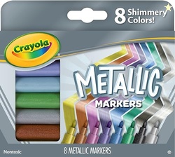 Crayola Metallic Markers, Art Supplies, 8 Count, Colors May Vary