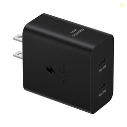 SAMSUNG 50W Duo Power Adapter Wall Charger, 2 Ports, Cable Included, S