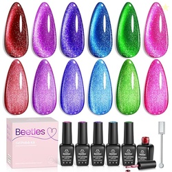 Beetles Cat Eye Gel Nail Polish, 6 Colors 